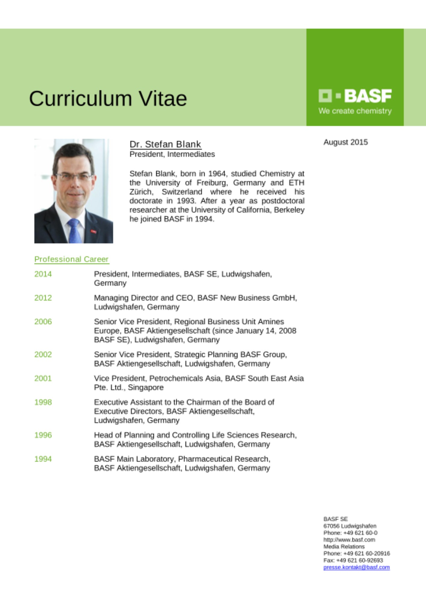 Curriculum Vitae - Blank